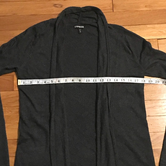 Express Open Front Cardigan, Charcoal Gray size M - Picture 6 of 15